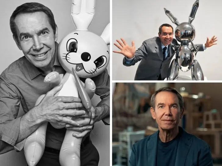 Jeff Koons with his artwork